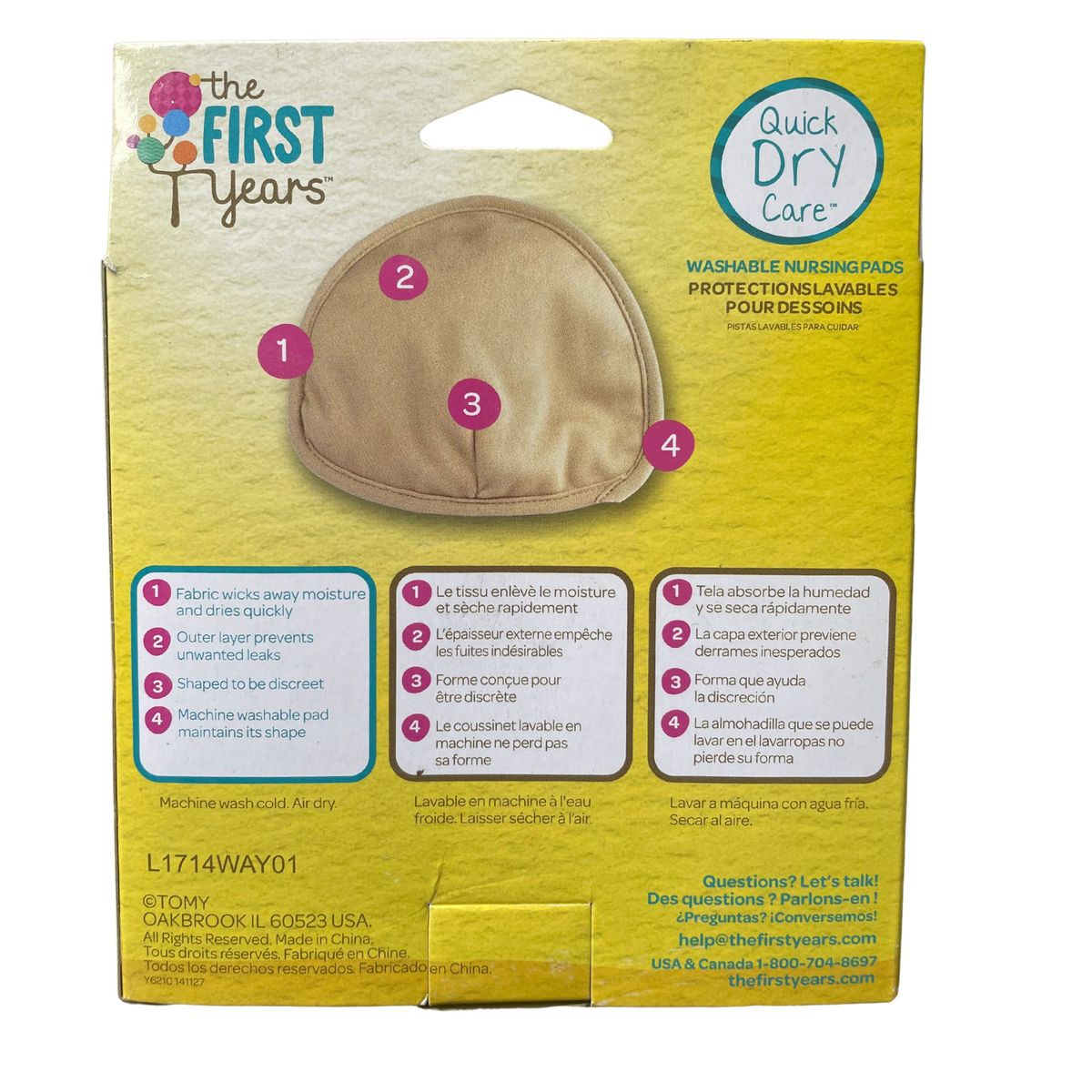 THE FIRST YEARS - PACK 2 PROTECTOR PECHO LACTANCIA REUTILIZABLES NEGRO