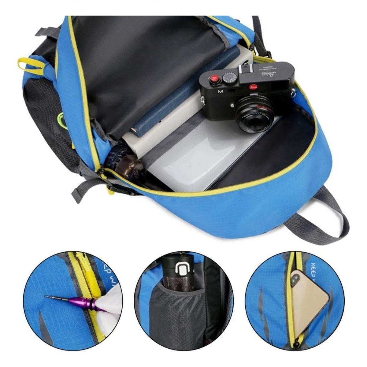 GENERICO - Mochila Celeste Tracking Deporte 35 Litros Impermeable