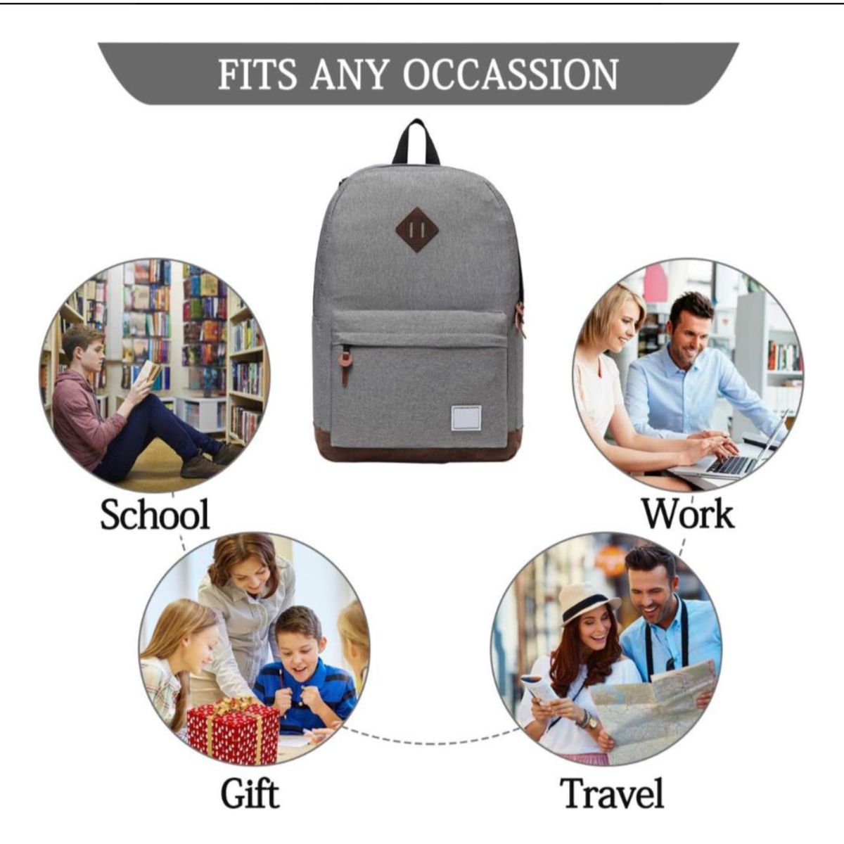 GENERICO - Mochila Escolar Urbana Impermeable De Gran Capacidad Unisex