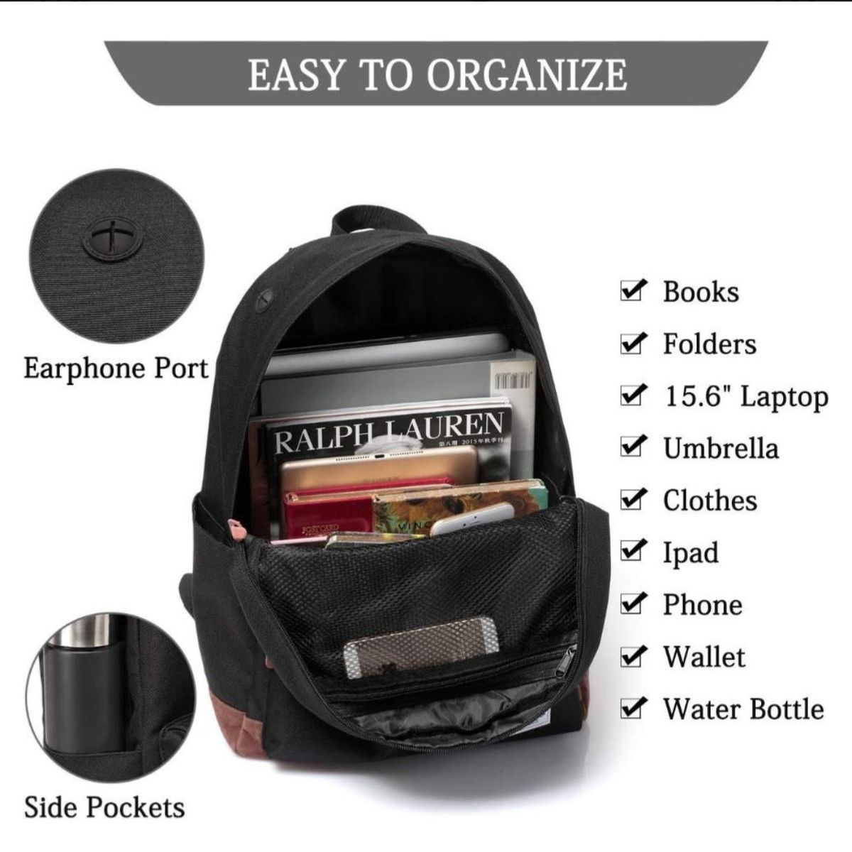 GENERICO - Mochila Escolar Urbana Impermeable De Gran Capacidad Unisex