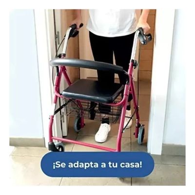 Imagen 2 del producto Burrito Andador Ortopedico Plegable 4 Ruedas Frenos Asiento