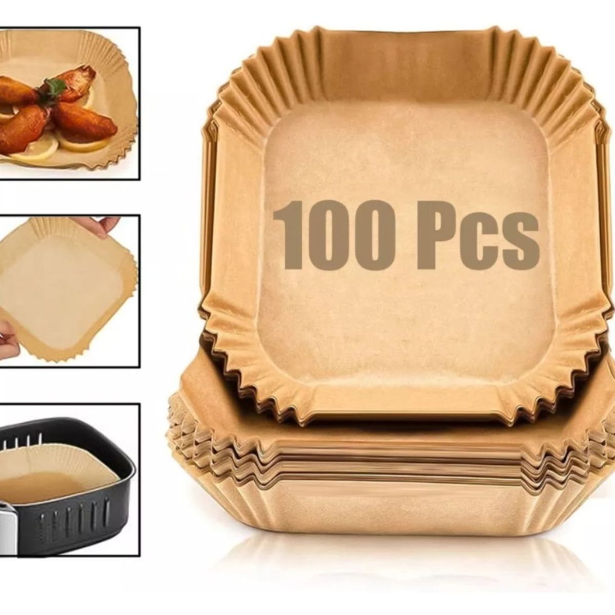 GENERICO - Protector Airfyer Freidora Papel Antiadherente Cuadrada X100