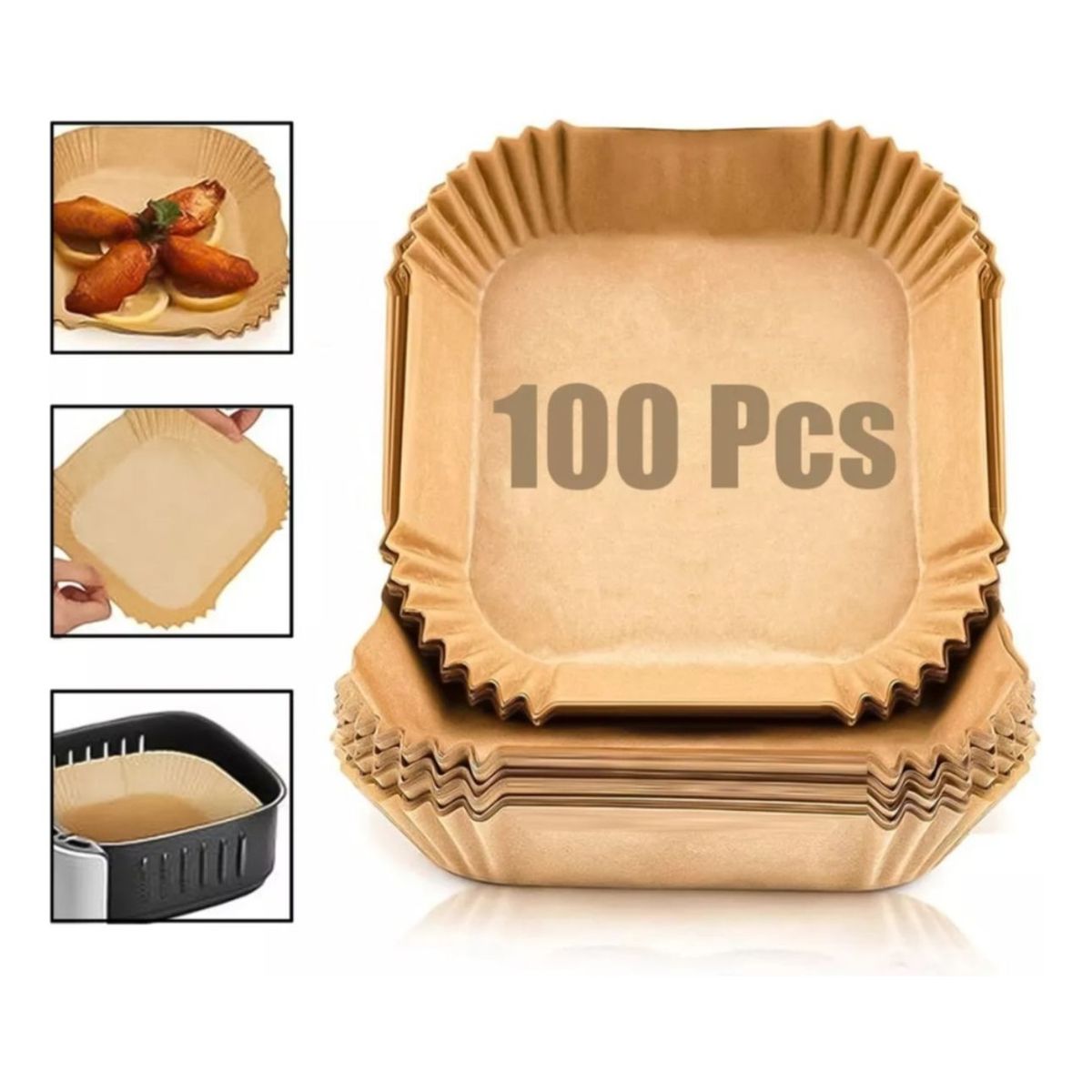 GENERICO - Protector Airfyer Freidora Papel Antiadherente Cuadrada X100