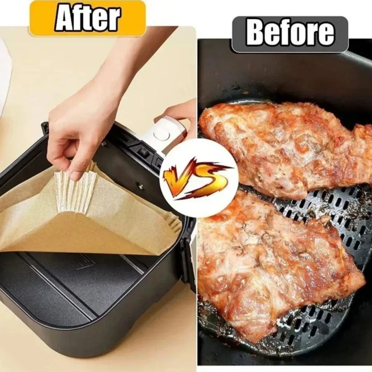 GENERICO - Protector Airfyer Freidora Papel Antiadherente Cuadrada X100