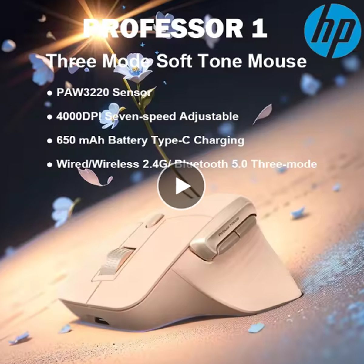 HP - HP Mouse Professor1  Inalámbrico Ratón -Blanco