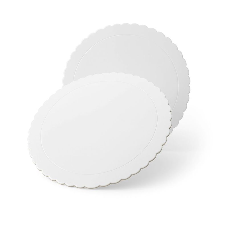 GENERICO - Set 6 Bandeja Base Redonda Torta Pastel Carton Plateado 24cm