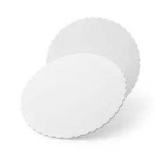 GENERICO - Set 6 Bandeja Base Redonda Torta Pastel Carton Plateado 24cm