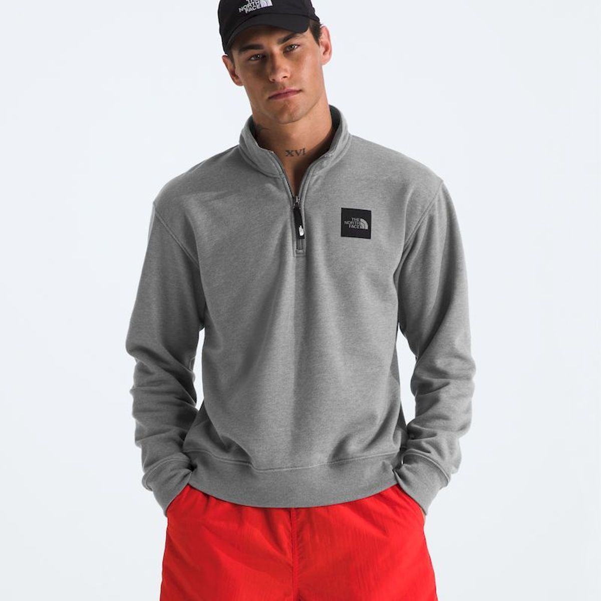 THE NORTH FACE - Poleron Box Half Dome 1/4 Zip Hombre - Gris