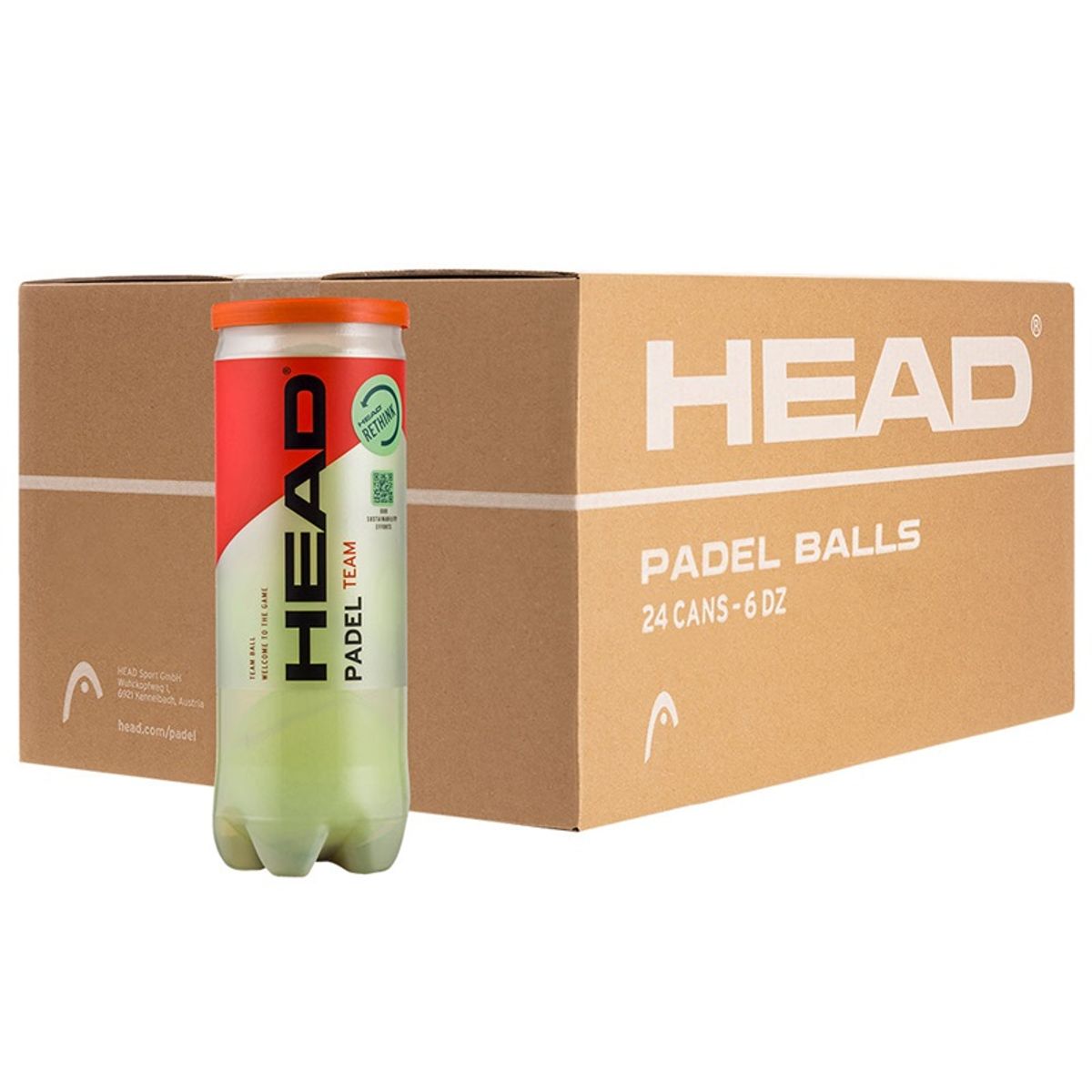 HEAD - Caja de Pelotas Head Padel Team X3 - 24 Tarros