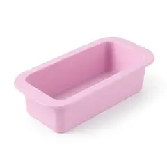 GENERICO - Molde De Silicona Queque Rectangular Rosado Para Hornear Pan