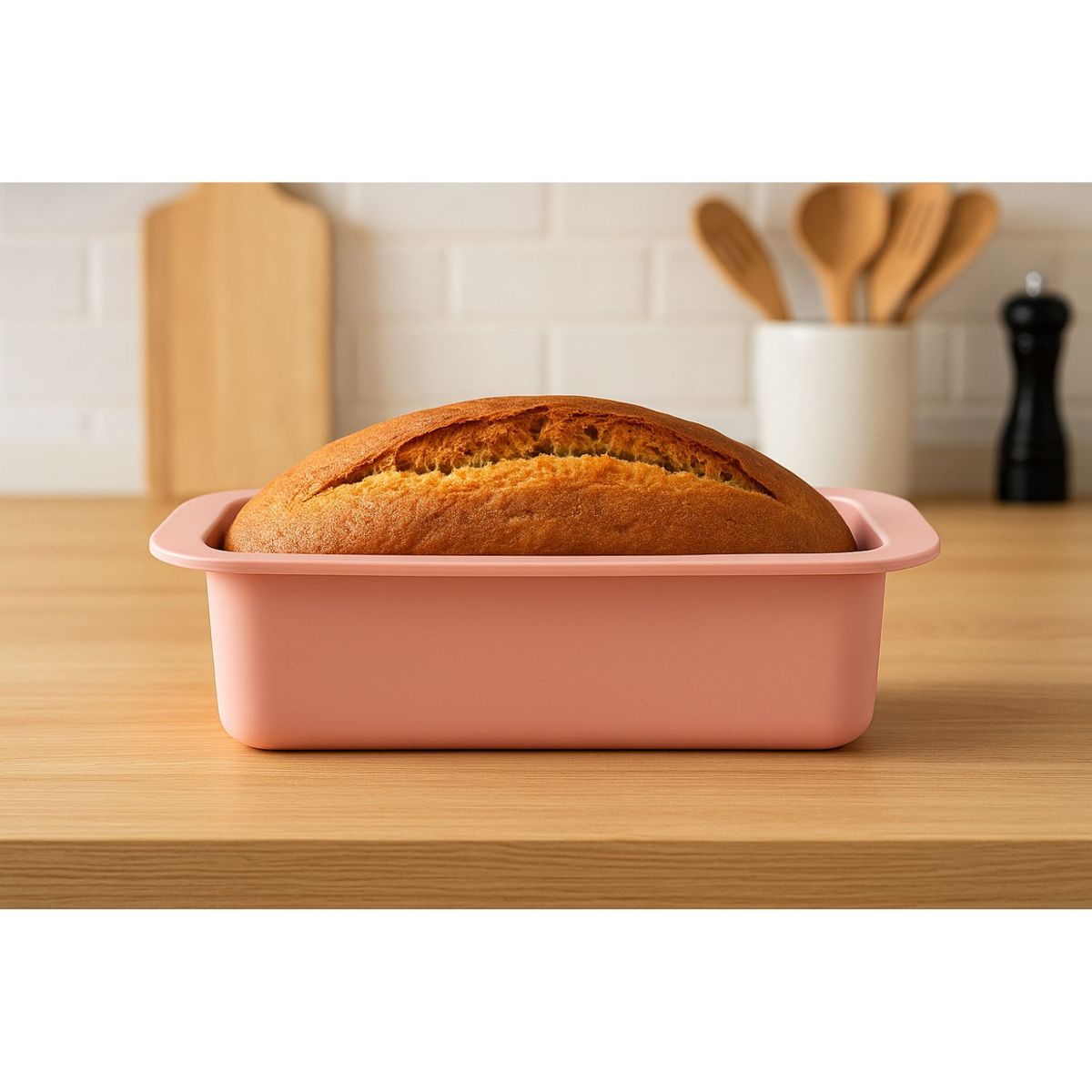 GENERICO - Molde De Silicona Queque Rectangular Rosado Para Hornear Pan