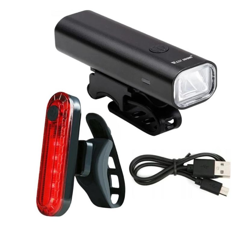 GENERICO - Luces Recargables para Bicicleta Delantera y Trasera Premium.