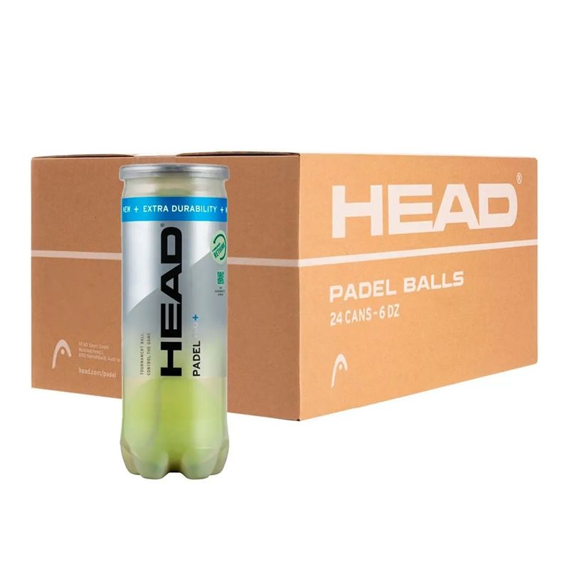 HEAD - Caja de Pelotas Head Padel Pro+ X3 - 24 Tarros