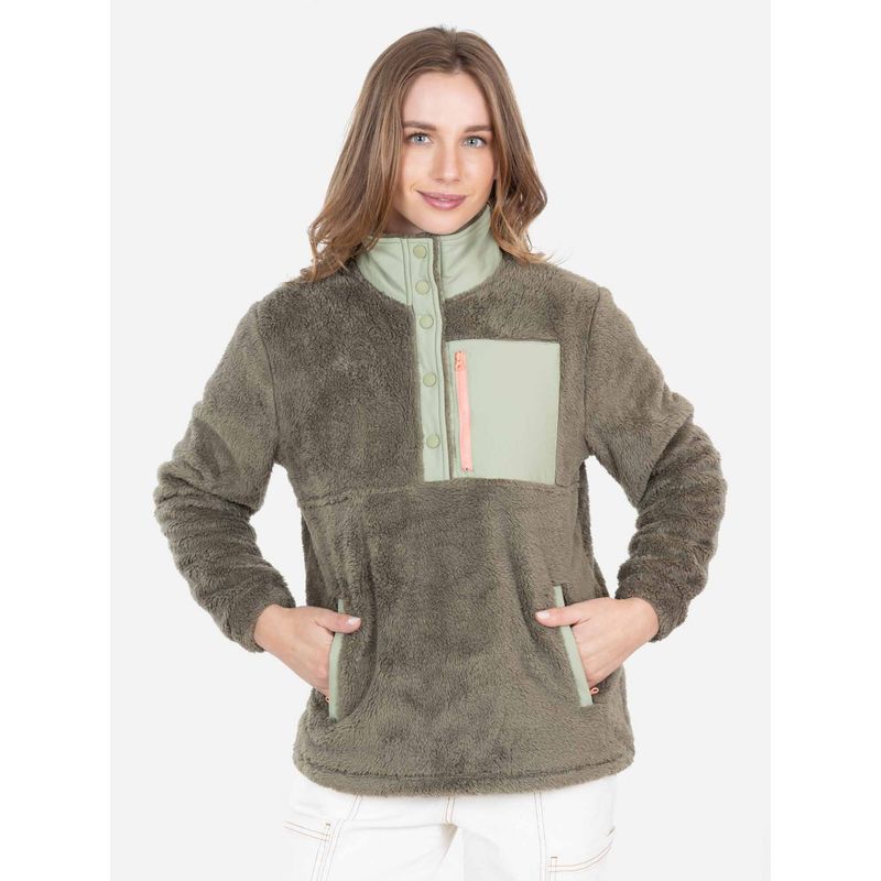 RIP CURL - Poleron Chiporro Wildcore Khaki Mujer Rip Curl - Khaki