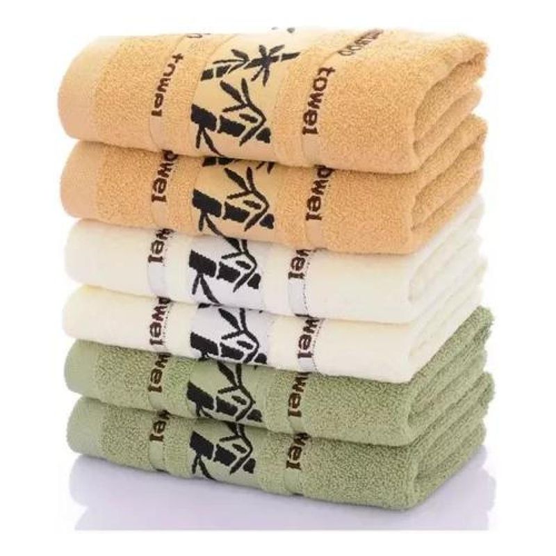 GENERICO - Set de 6 toallas de baño de algodón bamboo súper suaves