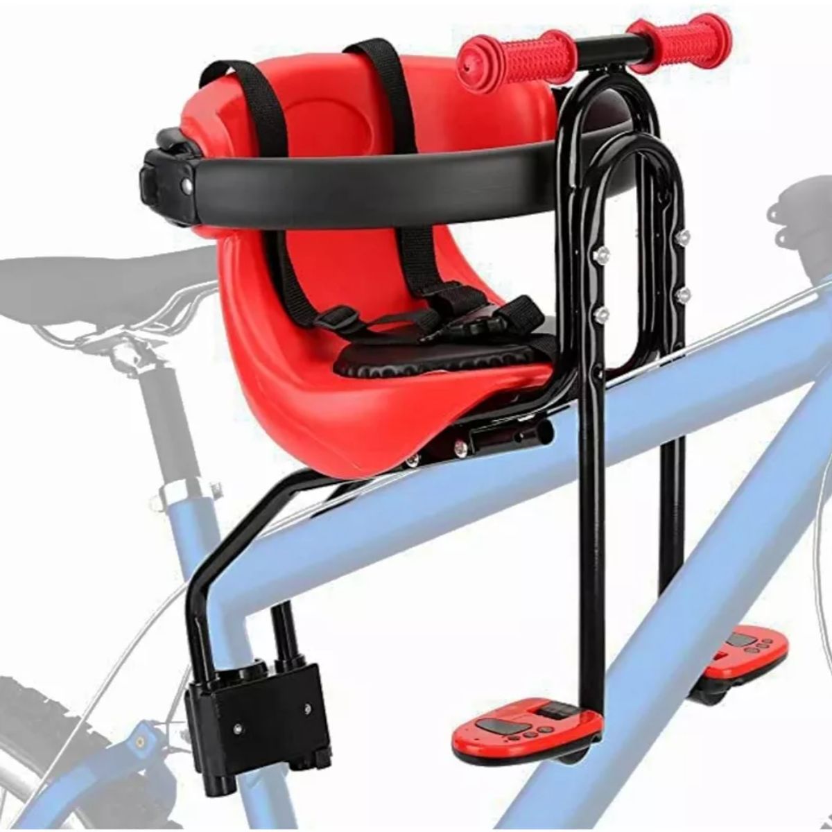 GENERICO - Silla Frontal De Bicicleta Para Niños Y Bebes - 33kg ROJO