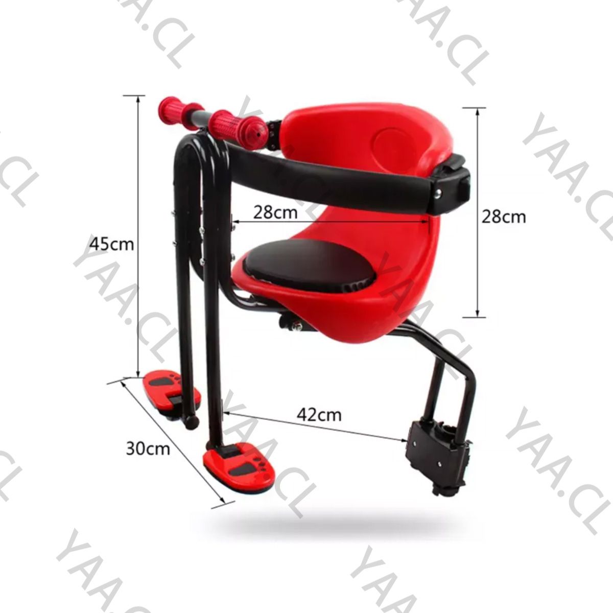 GENERICO - Silla Frontal De Bicicleta Para Niños Y Bebes - 33kg negro
