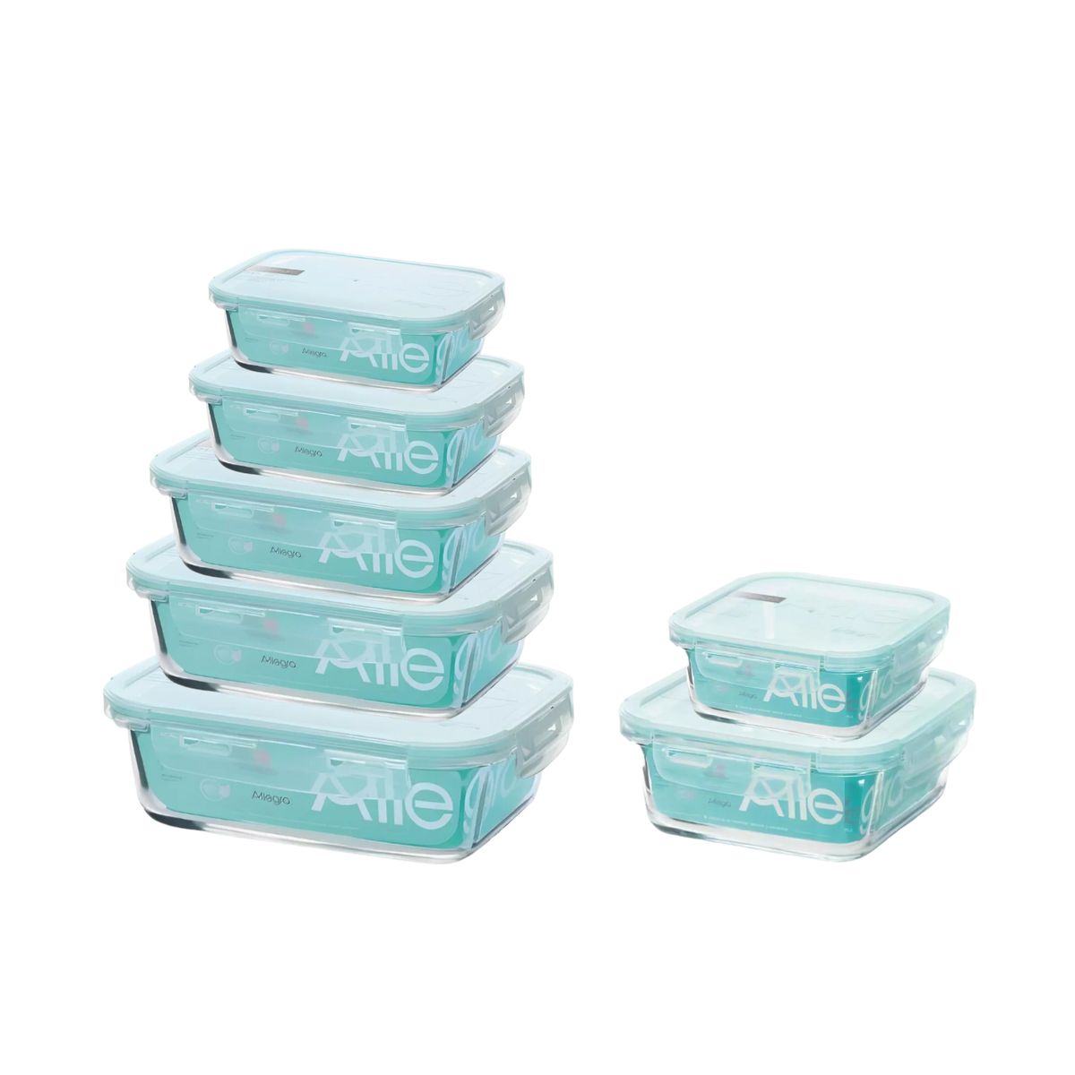 ALLEGRA - Set 7 hermeticos vidrio Allegra