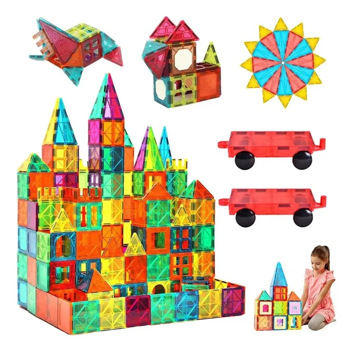 MUNDO MAGIA - Set 112 Bloques Magnéticos Para Construir Formas Variadas 3D