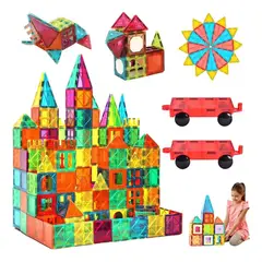 MUNDO MAGIA - Set 112 Bloques Magnéticos Para Construir Formas Variadas 3D