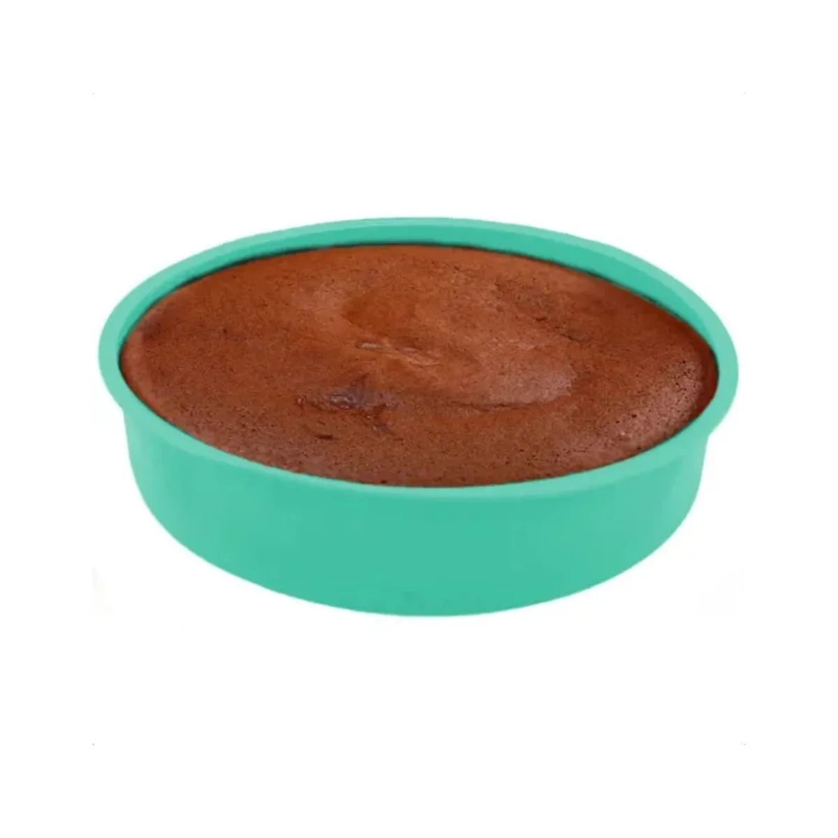 GENERICO - Molde De Silicona Redondo Turquesa Para Tortas Y Queques 26cm