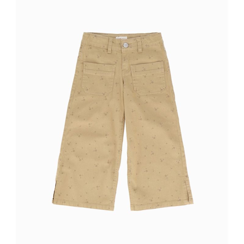 4KIDS - Pantalón niña con flores beige 4 Kids