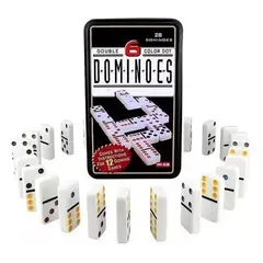 GENERICO - Dominó de colores estuche metálico 28 piezas metálico