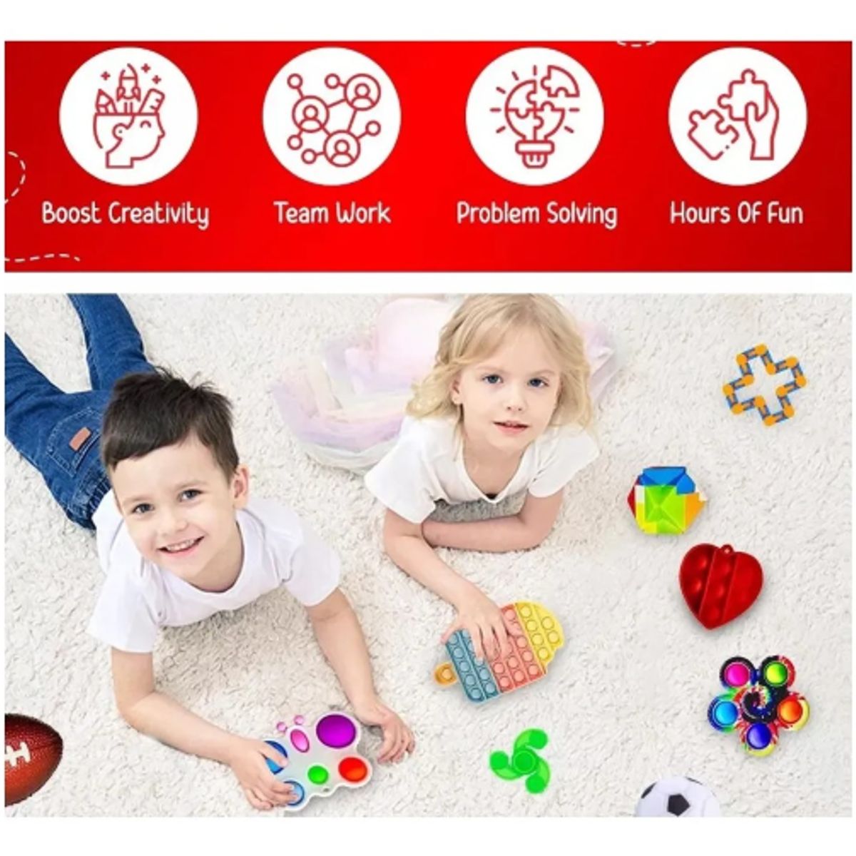 MUNDO MAGIA - Set 62 Fidget Toy Juguete Sensorial Anti Estrés Para Niños