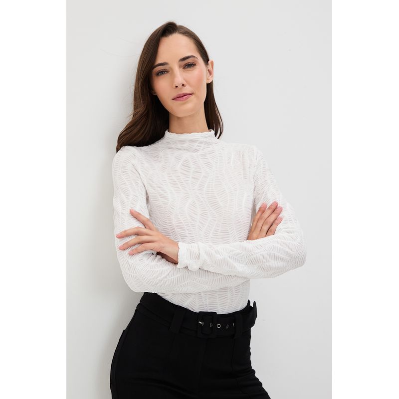 IO - Polera Manga Larga Crudo Mujer Io