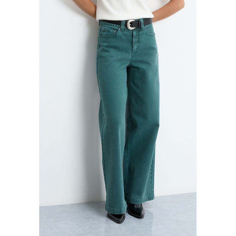IO - Jeans Wide Verde Musgo Mujer Io