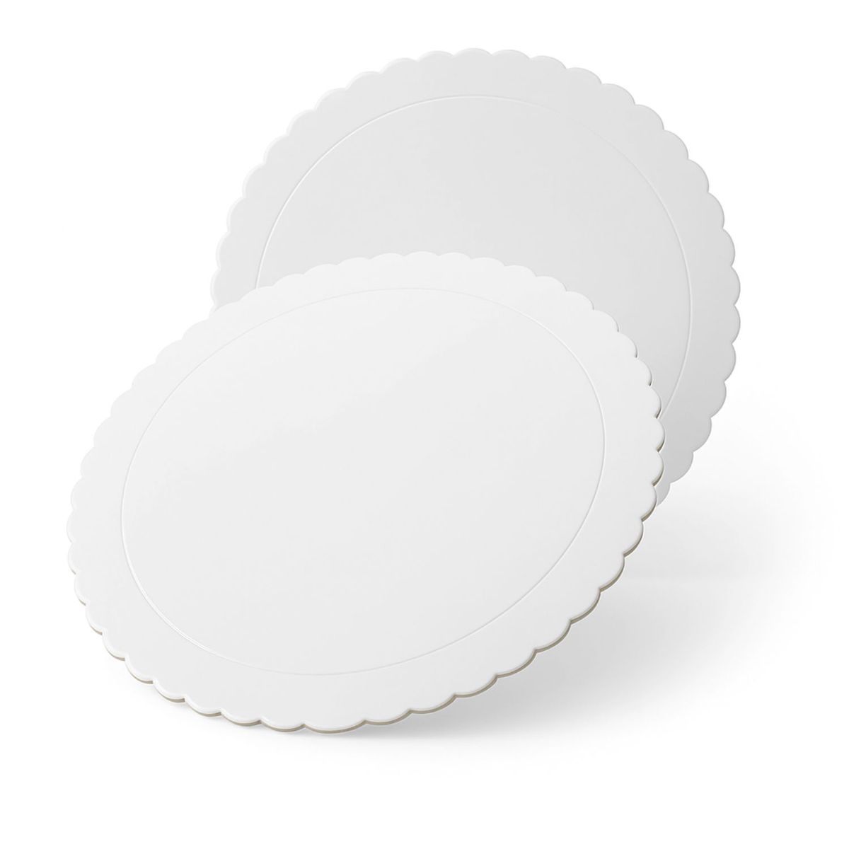 GENERICO - Set 6 Bandeja Base Redonda Torta Pastel Carton Plateado 22cm.