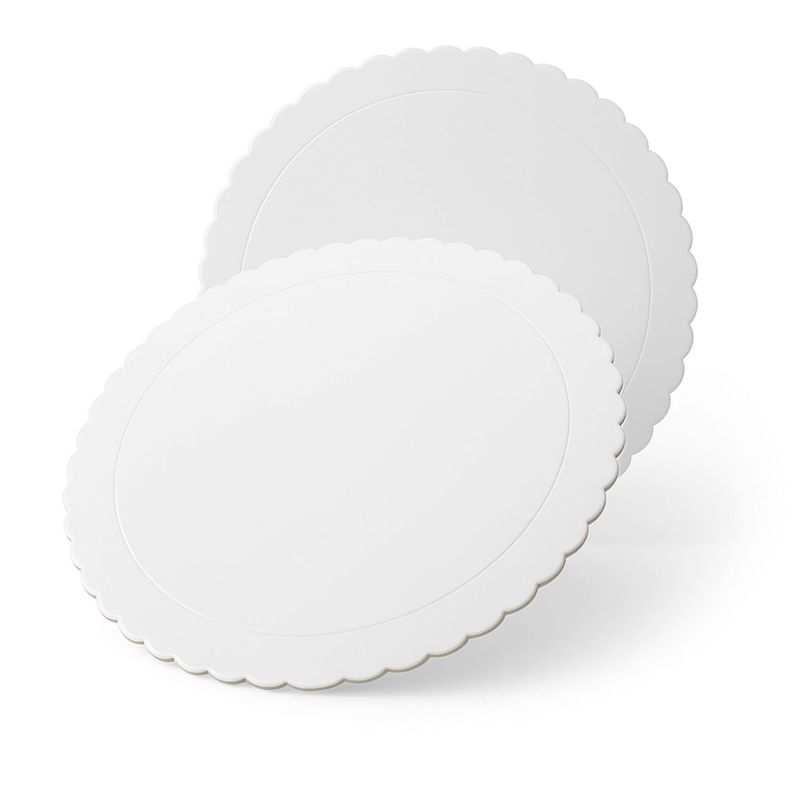 GENERICO - Set 6 Bandeja Base Redonda Torta Pastel Carton Plateado 22cm