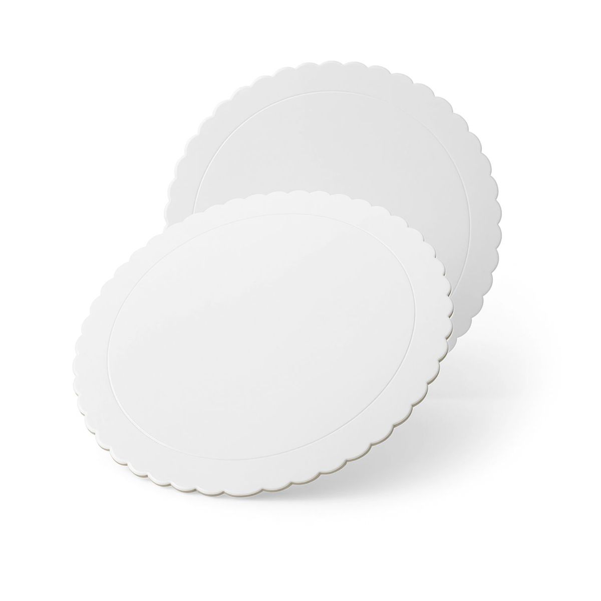 GENERICO - Set 6 Bandeja Base Redonda Torta Pastel Carton Plateado 24cm.