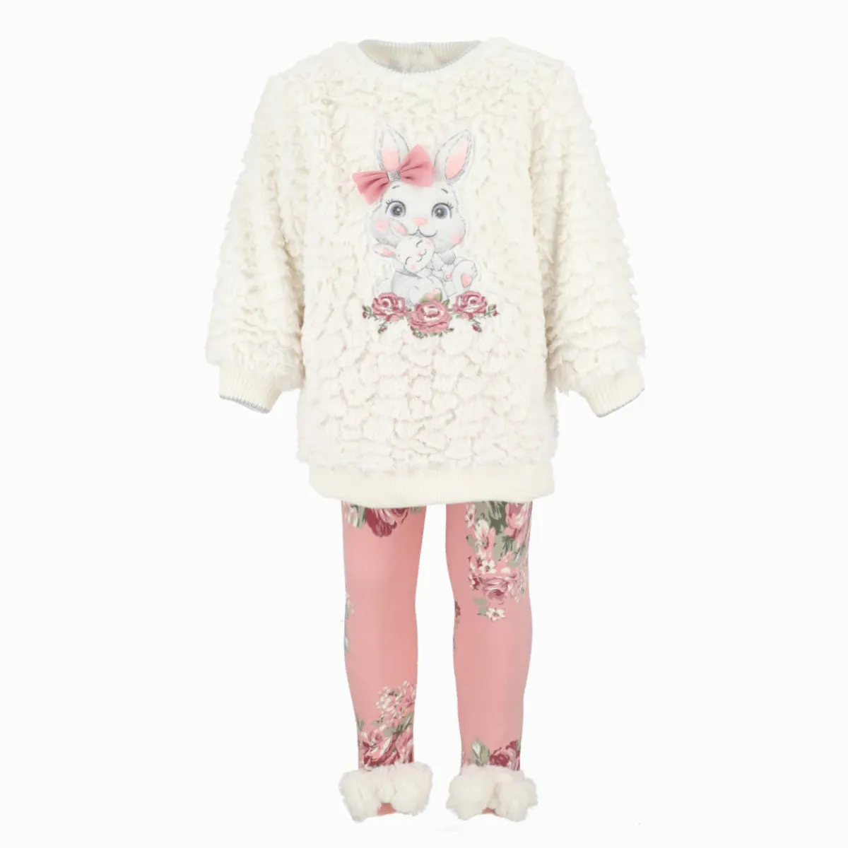 LIMONADA - Conjunto bebé de polerón y calzas blanco Limonada