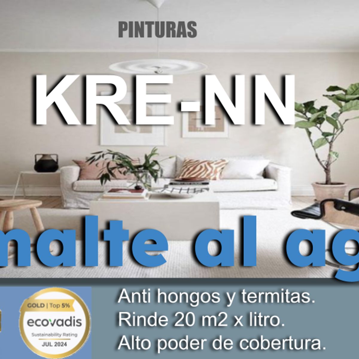 GENERICO - ESMALTE AL AGUA LAVABLE, ANTI HONGOS Y ANTI TERMITAS TINETA 20 LITROS