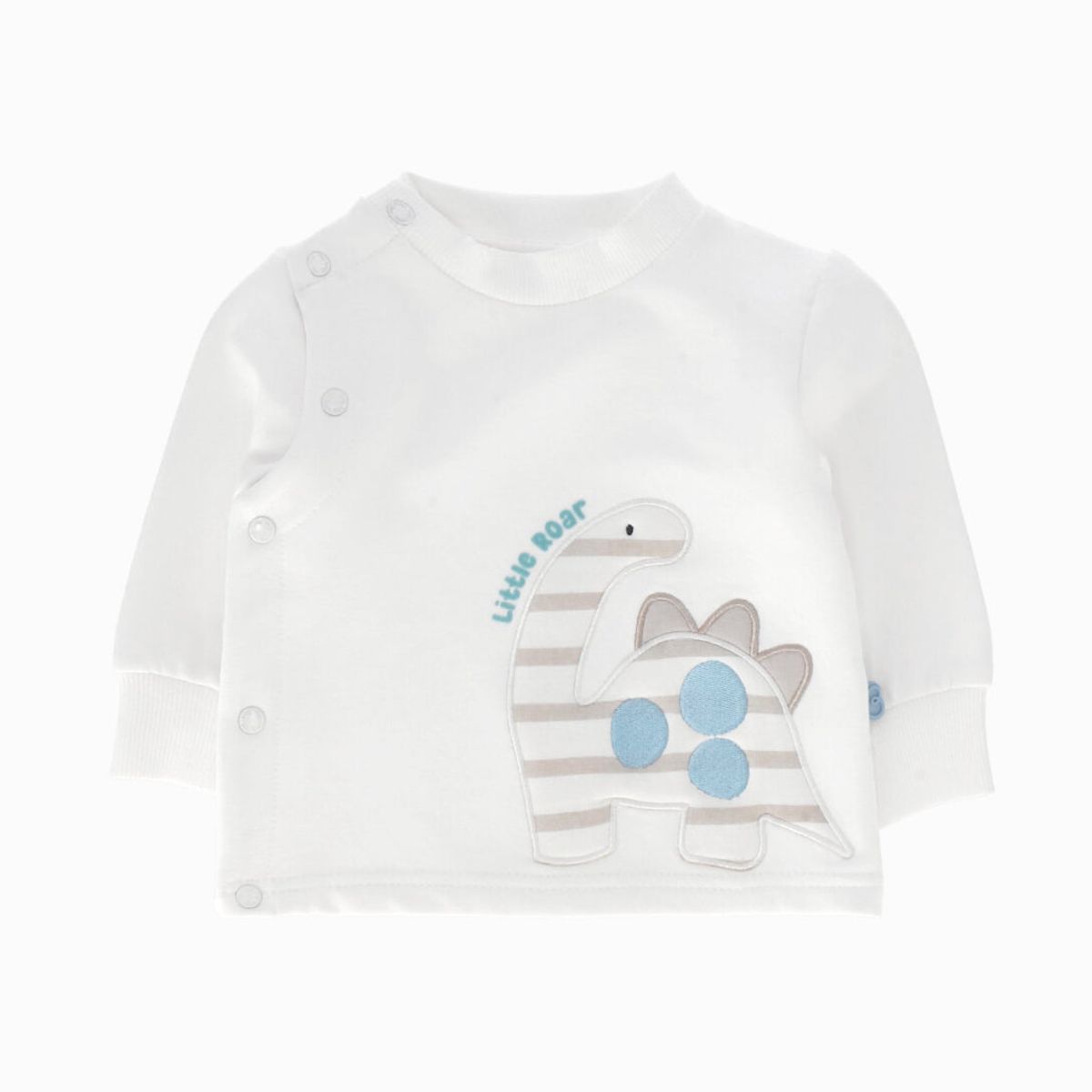 BLACK AND BLUE - Buzo recién nacido con dinosaurio blanco Black and Blue