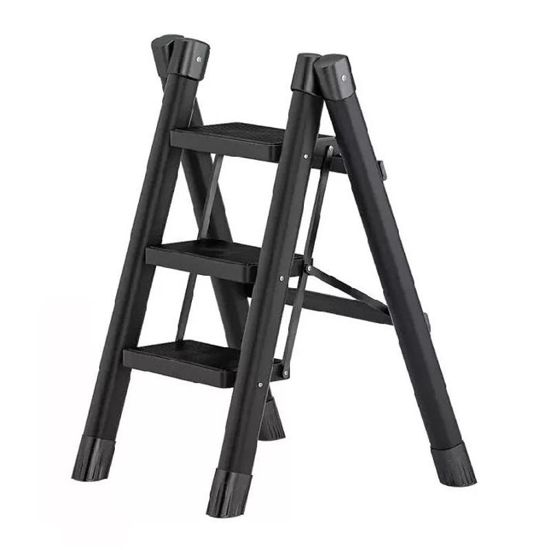 GENERICO - Escalera Plegable Acero Con 3 P Negro