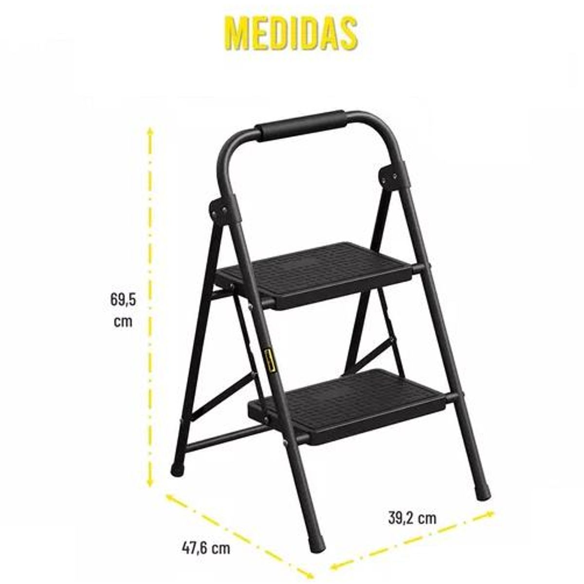 GENERICO - Escalera plegable ultra resistente color negro