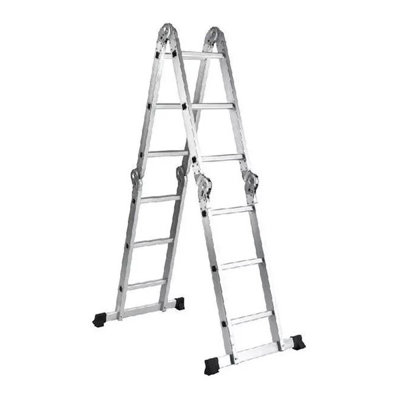 GENERICO - Escalera multifuncional 12 peldaños 4x3 color metal