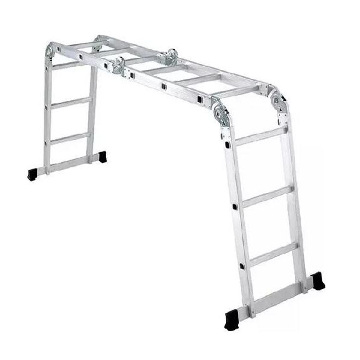 GENERICO - Escalera multifuncional 12 peldaños 4x3 color metal