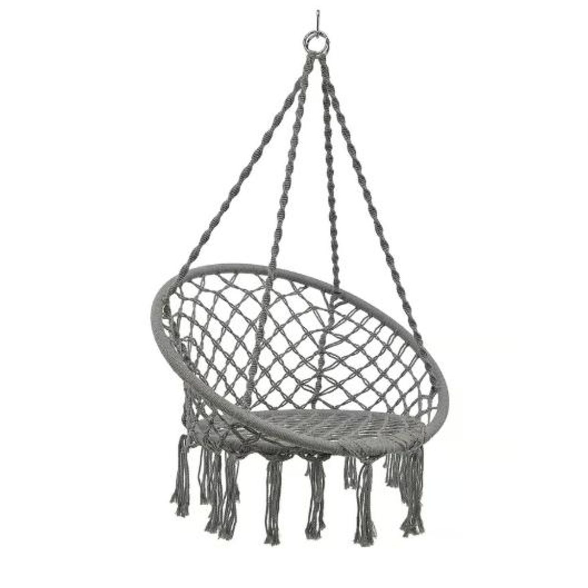GENERICO - Silla Colgante Muna Tejida Gris Tipo Columpio Decorativa