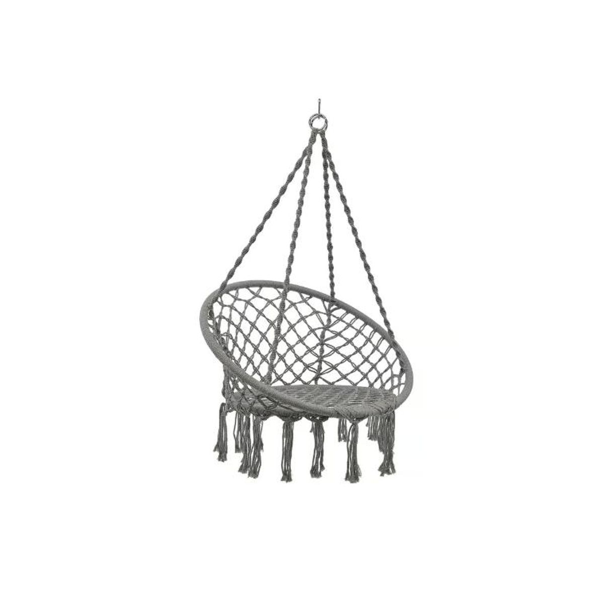 GENERICO - Silla Colgante Muna Tejida Gris Tipo Columpio Decorativa