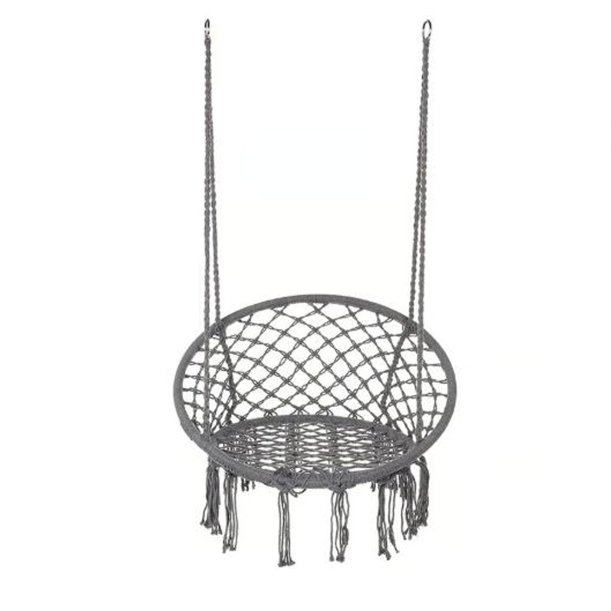 GENERICO - Silla Colgante Muna Tejida Gris Tipo Columpio Decorativa
