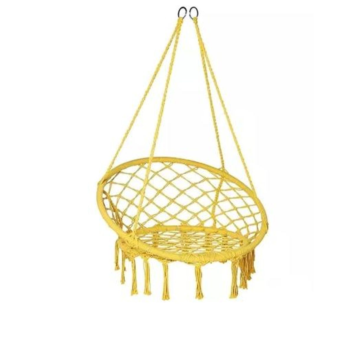 GENERICO - Silla Colgante Muna Tejida Amarilla Tipo Columpio Decorativa