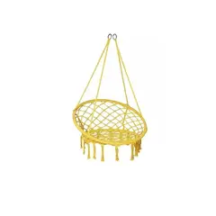 GENERICO - Silla Colgante Muna Tejida Amarilla Tipo Columpio Decorativa