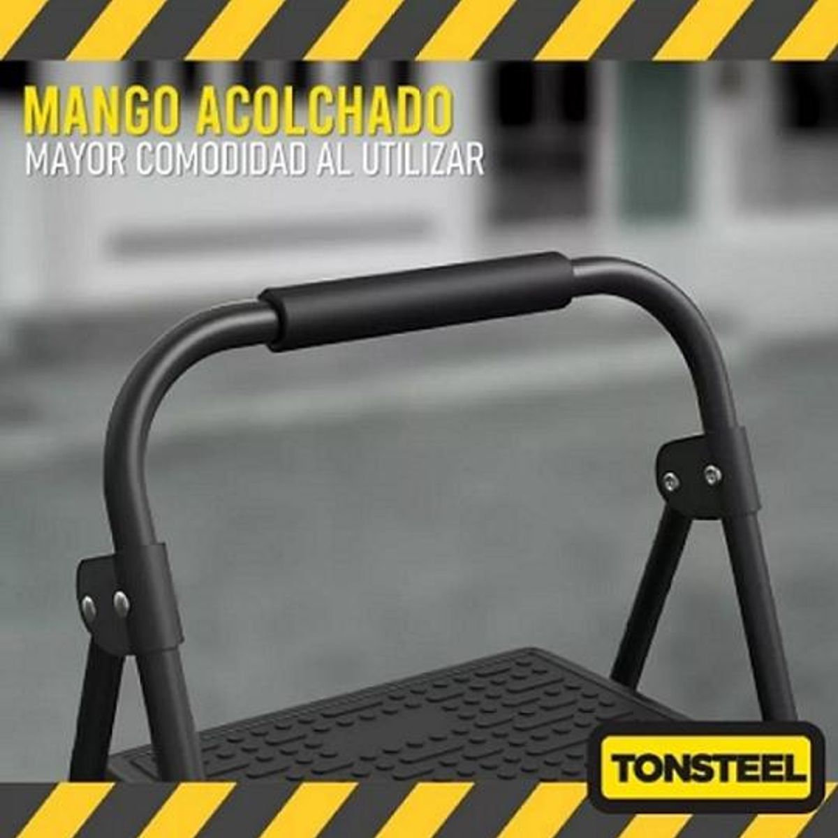 GENERICO - Escalera plegable multiuso 3 peldaños color negro