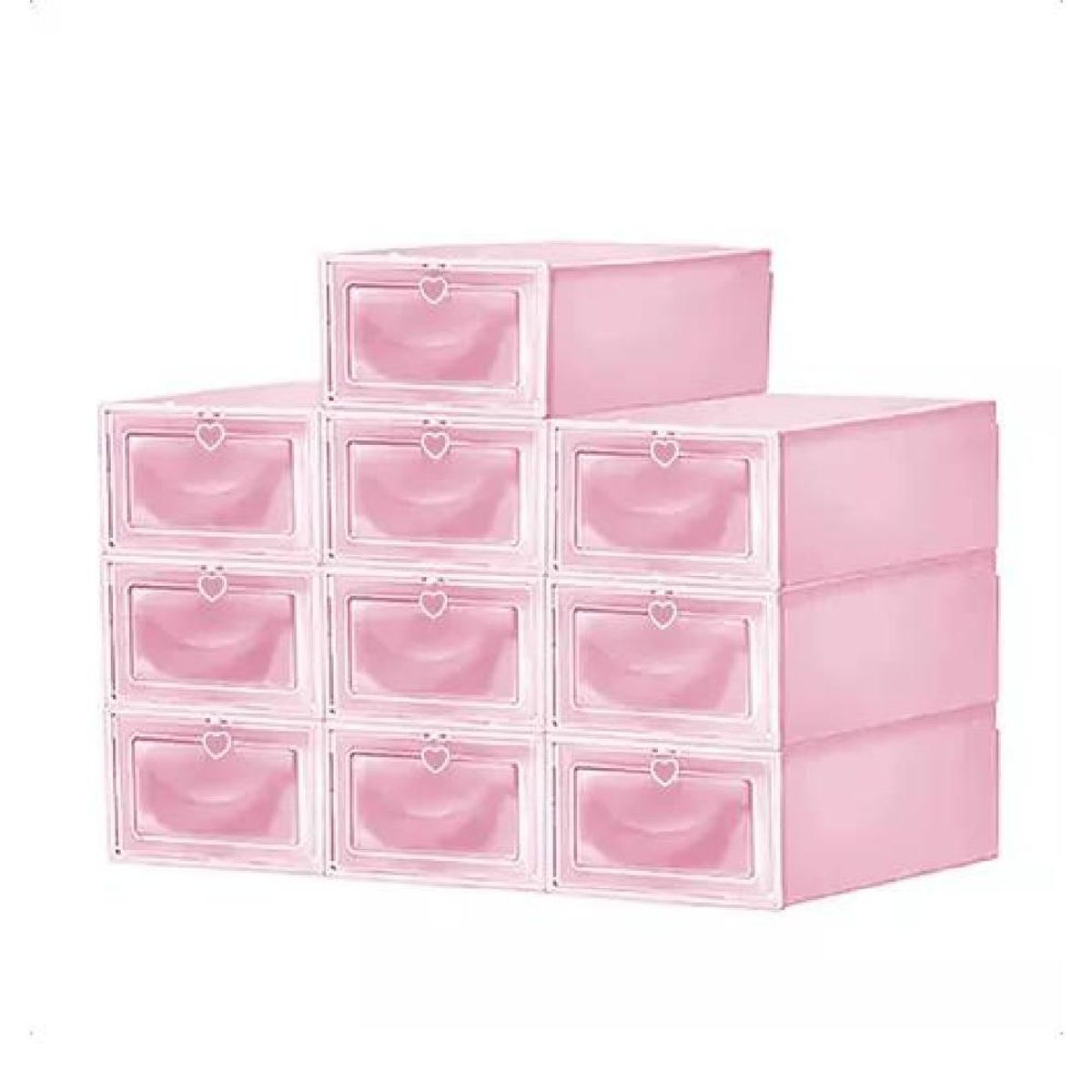 GENERICO - 10 piezas zapateras organizadoras rosadas