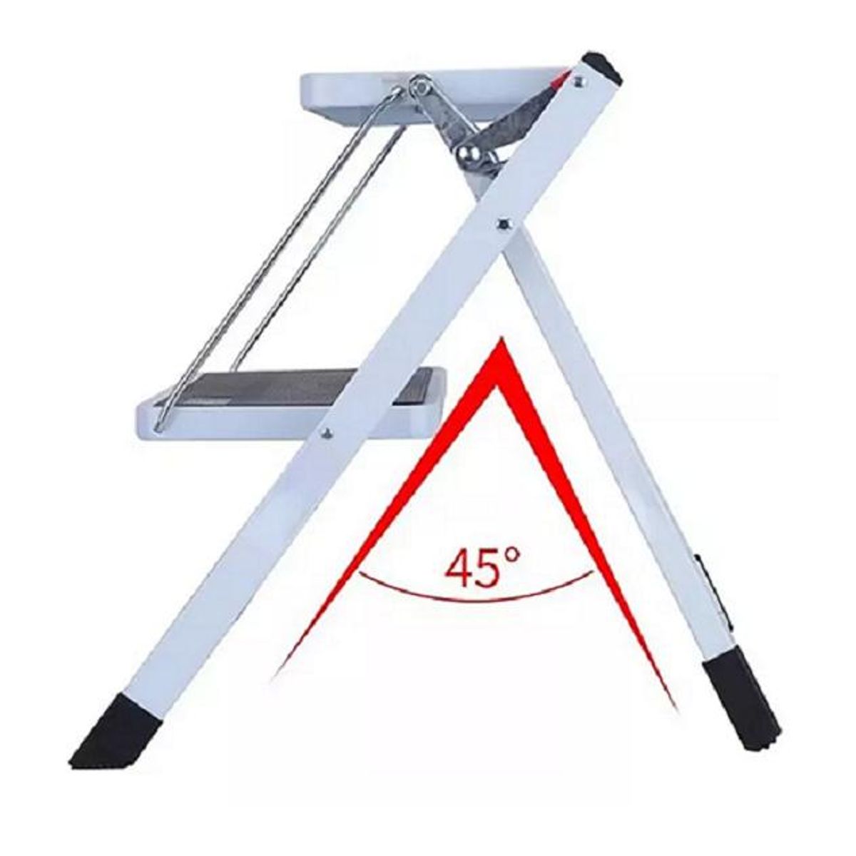 GENERICO - Escalera plegable ultra compacta color blanco