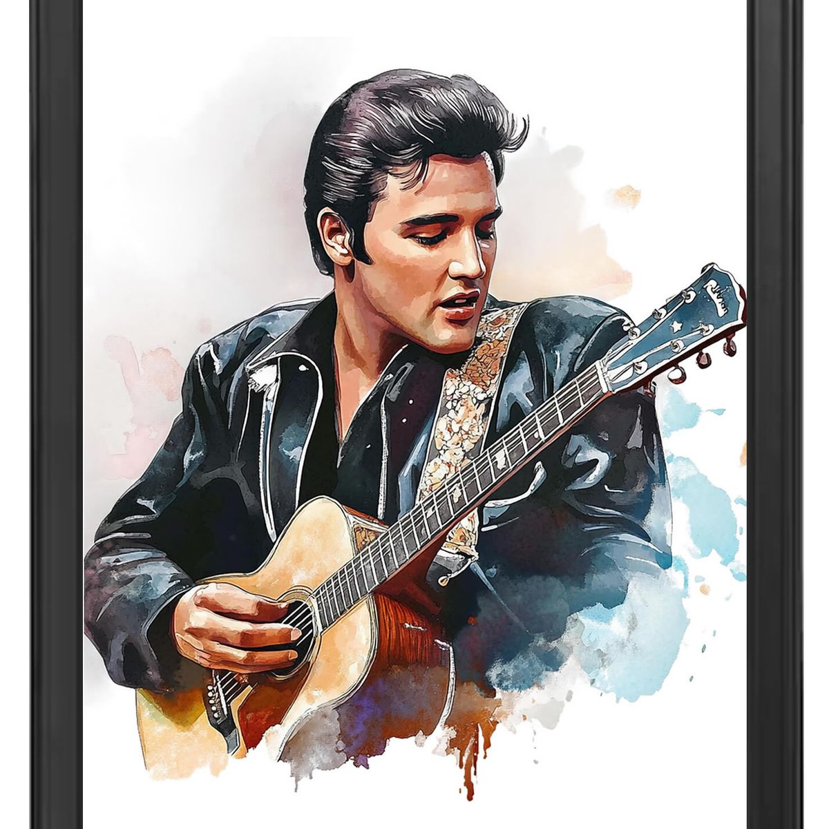 DECORACION CREATIVA - Set Cuadros Elvis Presley 3 Marco Negro
