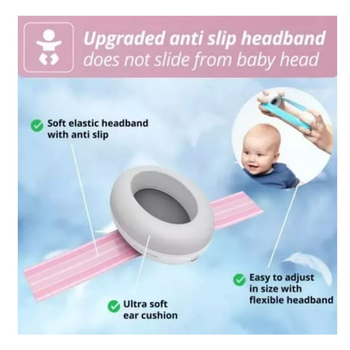 GENERICO - Protección Audifonos Antiruido Para Bebes Niños ColorBlanco